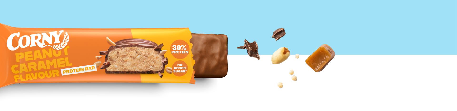 Corny Protein 30% Peanut Caramel transition NEW