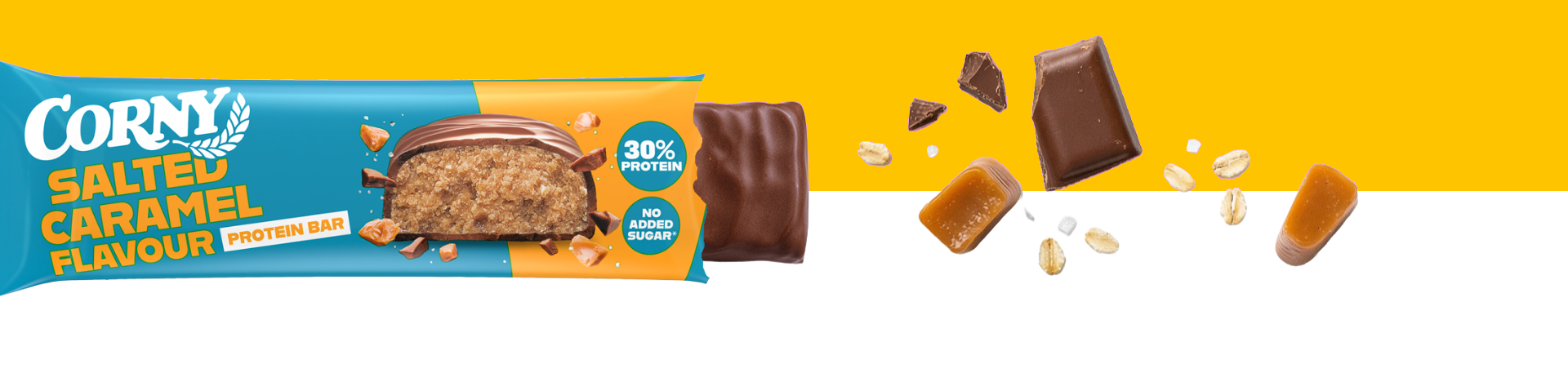 Corny Protein 30% Salted Caramel transition czsk